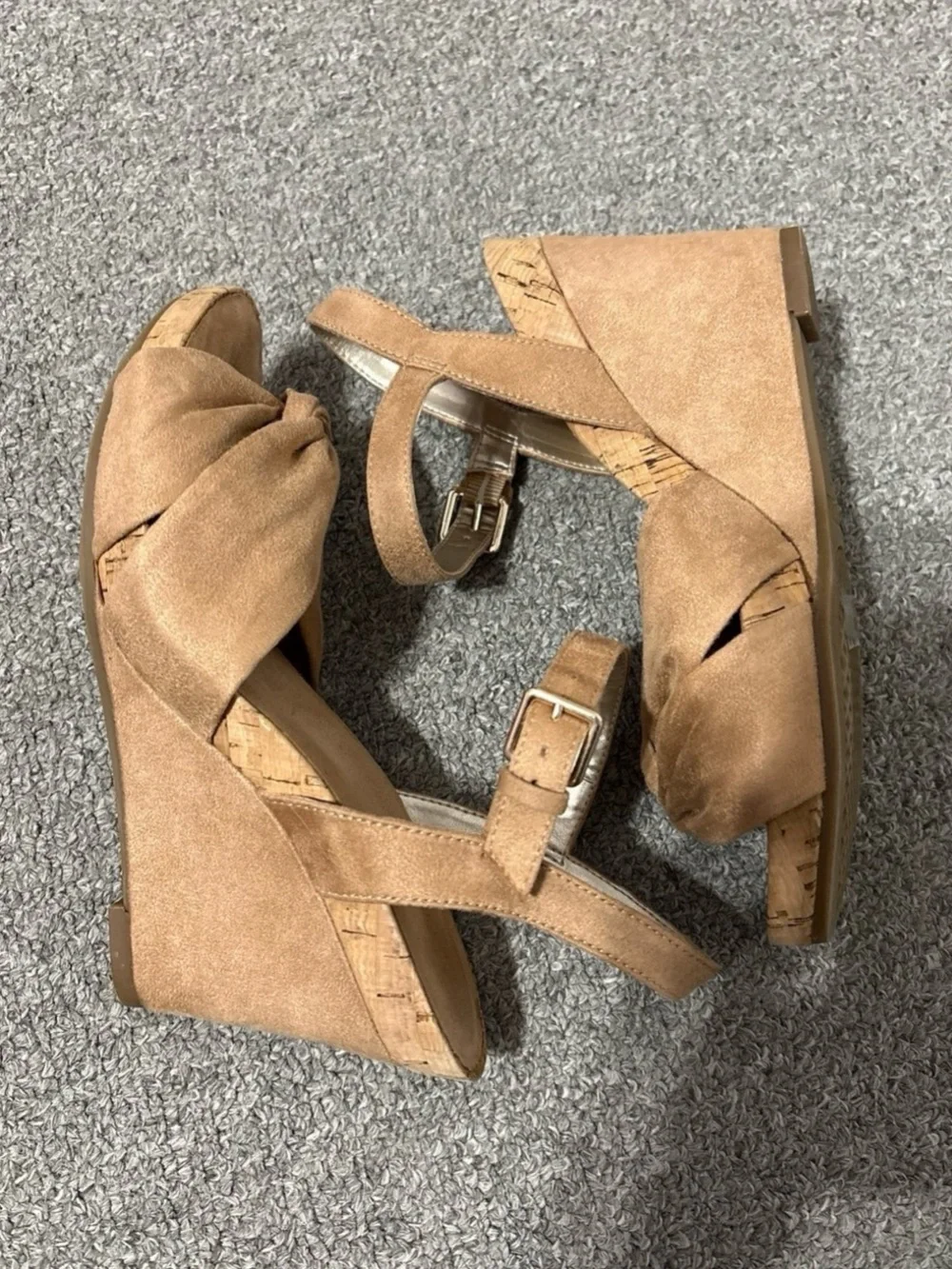 A2 By Aerosoles Brown Wedge Sandals
